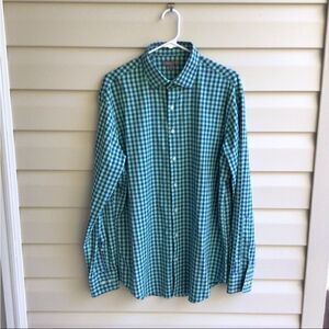 Peter Millar Shirt Mens Size Large Blue & Green see photos for measurements